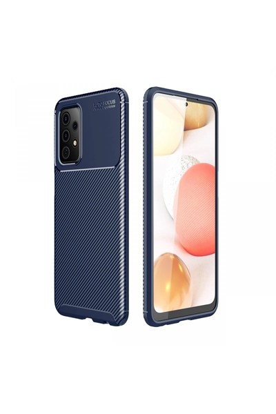 Mey İthalat®  Samsung Galaxy A72 Kılıf Auto Focus Karbon Kapak - Lacivert