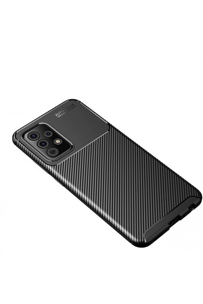 Mey İthalat®  Samsung Galaxy A72 Kılıf Auto Focus Karbon Kapak - Siyah