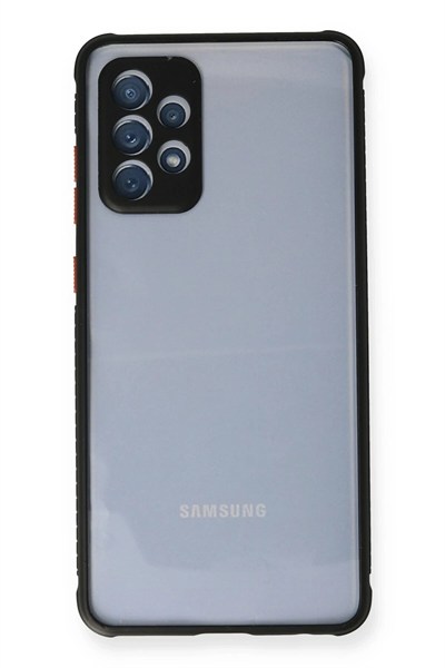 Mey İthalat®  Samsung Galaxy A72 Kılıf Miami Şeffaf Silikon - Siyah