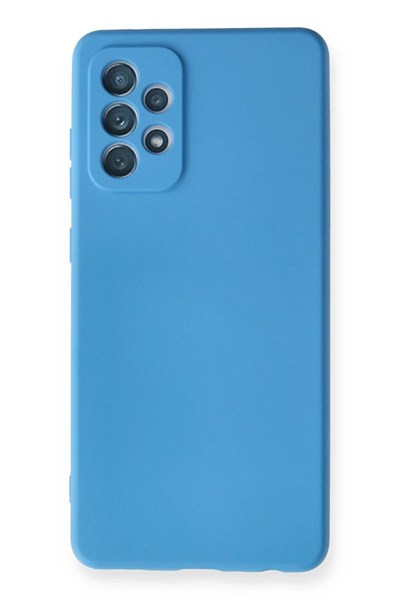 Mey İthalat®  Samsung Galaxy A72 Kılıf Nano içi Kadife Silikon - Mavi