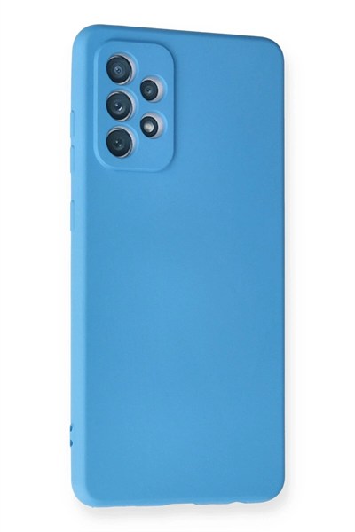 Mey İthalat®  Samsung Galaxy A72 Kılıf Nano içi Kadife Silikon - Mavi