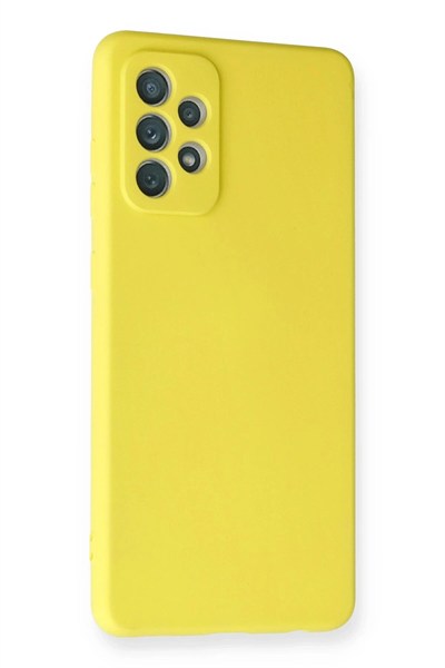 Mey İthalat®  Samsung Galaxy A72 Kılıf Nano içi Kadife Silikon - Sarı
