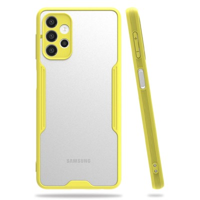 Mey İthalat®  Samsung Galaxy A72 Kılıf Platin Silikon - Sarı