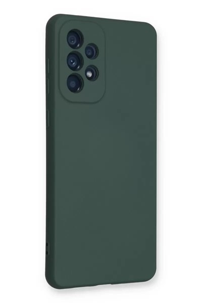 Mey İthalat®  Samsung Galaxy A73 5G Kılıf Nano içi Kadife Silikon - Koyu Yeşil