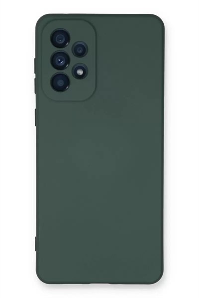 Mey İthalat®  Samsung Galaxy A73 5G Kılıf Nano içi Kadife Silikon - Koyu Yeşil