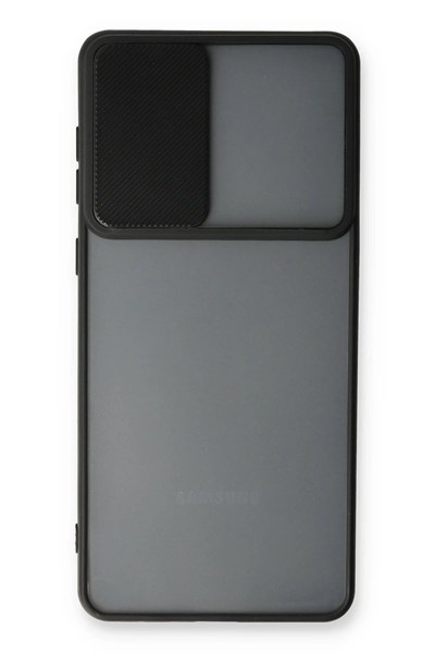 Mey İthalat®  Samsung Galaxy A73 5G Kılıf Palm Buzlu Kamera Sürgülü Silikon - Siyah