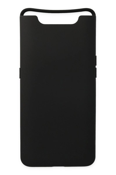 Mey İthalat®  Samsung Galaxy A80 Kılıf Nano içi Kadife Silikon - Siyah