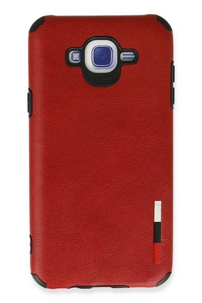 Mey İthalat®  Samsung Galaxy J7 Kılıf Loop Deri Silikon - Kırmızı