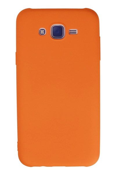 Mey İthalat®  Samsung Galaxy J7 Kılıf Nano içi Kadife Silikon - Turuncu