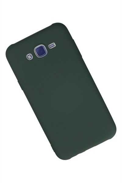 Mey İthalat®  Samsung Galaxy J7 Kılıf Nano içi Kadife Silikon - Koyu Yeşil