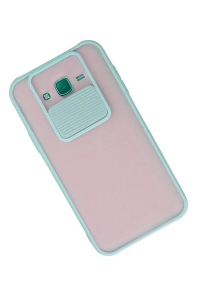 Mey İthalat®  Samsung Galaxy J7 Kılıf Palm Buzlu Kamera Sürgülü Silikon - Turkuaz