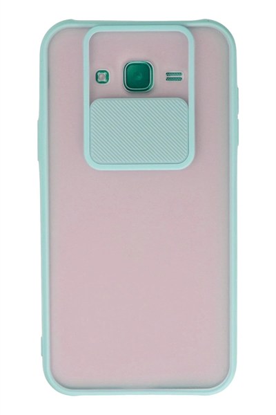 Mey İthalat®  Samsung Galaxy J7 Kılıf Palm Buzlu Kamera Sürgülü Silikon - Turkuaz