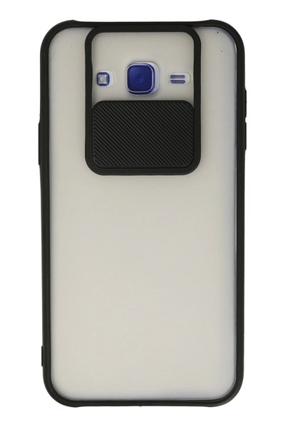 Mey İthalat®  Samsung Galaxy J7 Kılıf Palm Buzlu Kamera Sürgülü Silikon - Siyah