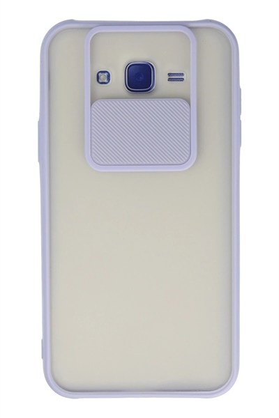 Mey İthalat®  Samsung Galaxy J7 Kılıf Palm Buzlu Kamera Sürgülü Silikon - Lila