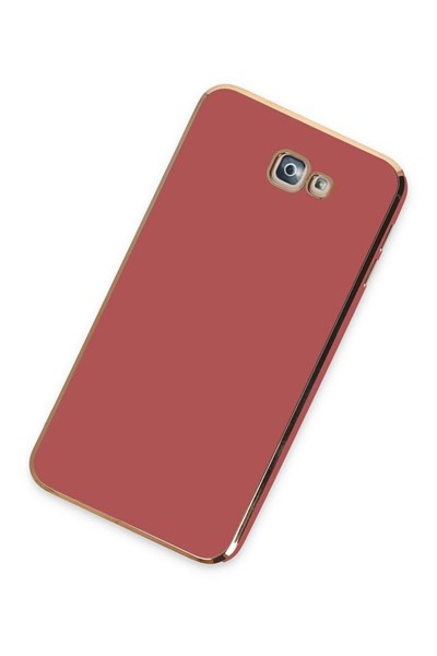 Mey İthalat®  Samsung Galaxy J7 Prime Kılıf Volet Silikon - Kırmızı