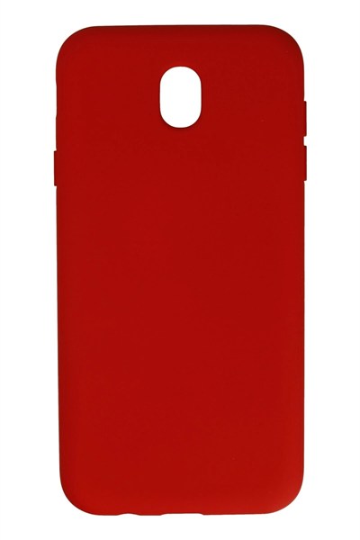 Mey İthalat®  Samsung Galaxy J7 Pro / J730 Kılıf Nano içi Kadife Silikon - Kırmızı