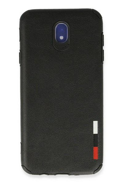 Mey İthalat®  Samsung Galaxy J7 Pro / J730 Kılıf Loop Deri Silikon - Siyah