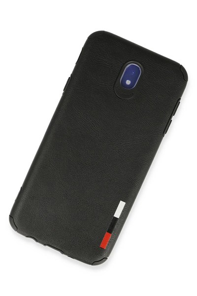 Mey İthalat®  Samsung Galaxy J7 Pro / J730 Kılıf Loop Deri Silikon - Siyah