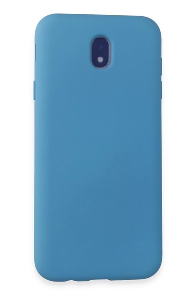 Mey İthalat®  Samsung Galaxy J7 Pro / J730 Kılıf Nano içi Kadife Silikon - Mavi