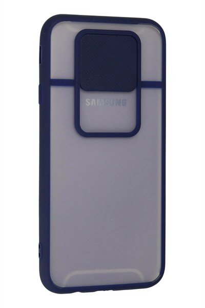 Mey İthalat®  Samsung Galaxy J7 Pro / J730 Kılıf Palm Buzlu Kamera Sürgülü Silikon - Lacivert