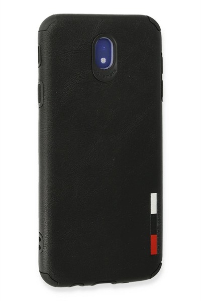 Mey İthalat®  Samsung Galaxy J7 Pro / J730 Kılıf Loop Deri Silikon - Siyah