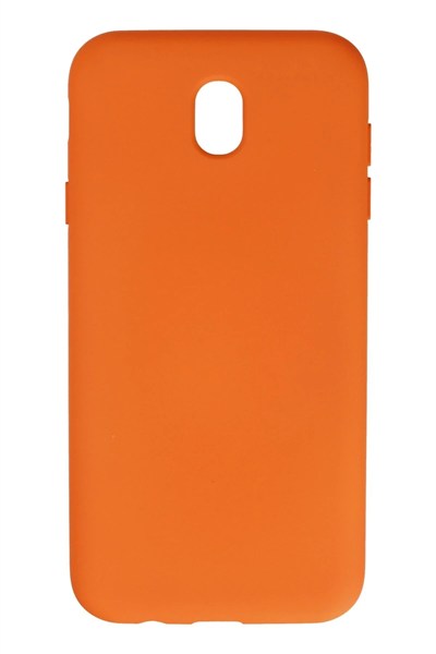 Mey İthalat®  Samsung Galaxy J7 Pro / J730 Kılıf Nano içi Kadife Silikon - Turuncu