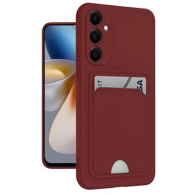 Mey İthalat®  Samsung Galaxy M15 Kelvin Kartvizitli Silikon - Bordo