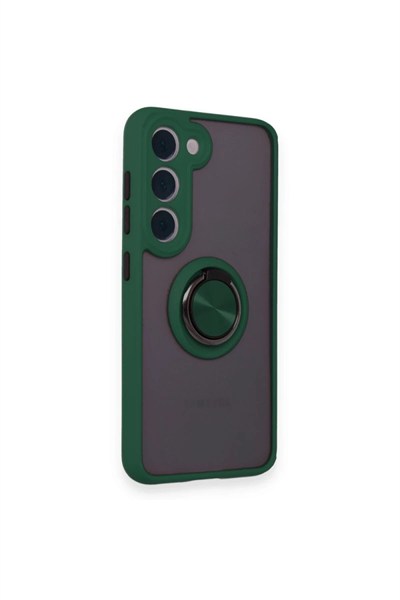 Mey İthalat®  Samsung Galaxy M15 Kılıf Montreal Yüzüklü Silikon Kapak - Yeşil