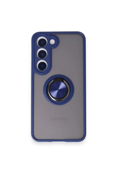 Mey İthalat®  Samsung Galaxy M15 Kılıf Montreal Yüzüklü Silikon Kapak - Lacivert