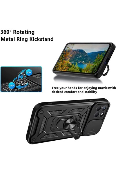 Mey İthalat®  Samsung Galaxy M15 Kılıf Pars Lens Yüzüklü Silikon - Yeşil