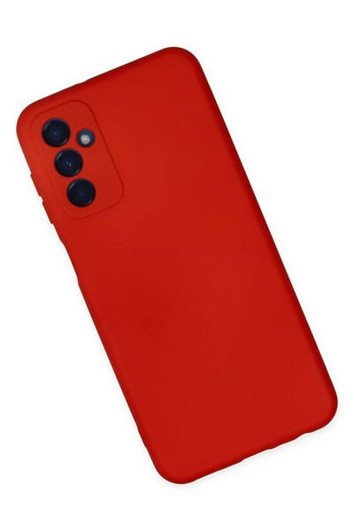 Mey İthalat®  Samsung Galaxy M23 Kılıf Nano içi Kadife Silikon - Kırmızı