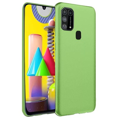 Mey İthalat®  Samsung Galaxy M31 Kılıf Nano içi Kadife Silikon - Yeşil