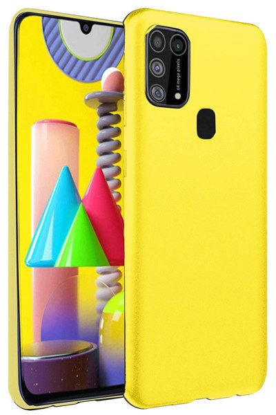 Mey İthalat®  Samsung Galaxy M31 Kılıf Nano içi Kadife Silikon - Sarı
