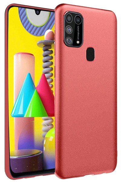 Mey İthalat®  Samsung Galaxy M31 Kılıf Nano içi Kadife Silikon - Kiremit