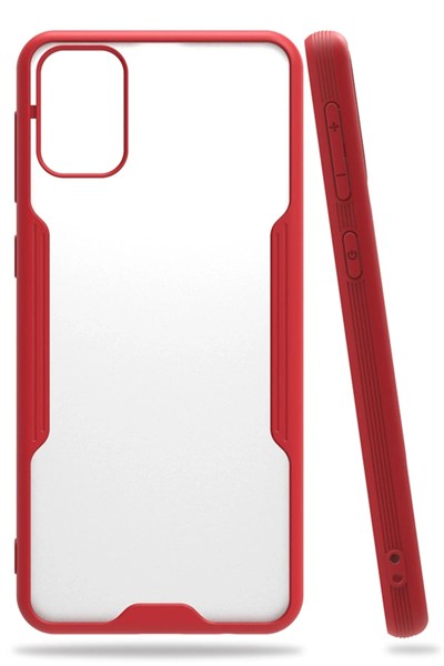 Mey İthalat®  Samsung Galaxy M31 Kılıf Platin Silikon - Kırmızı