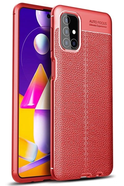 Mey İthalat®  Samsung Galaxy M31S Kılıf Auto Focus Kapak - Kırmızı