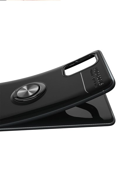 Mey İthalat®  Samsung Galaxy M31S Kılıf Range Yüzüklü Silikon - Kırmızı