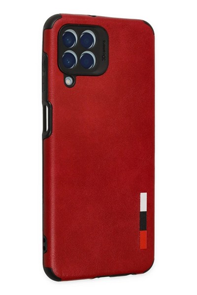 Mey İthalat®  Samsung Galaxy M33 Kılıf Loop Deri Silikon - Kırmızı