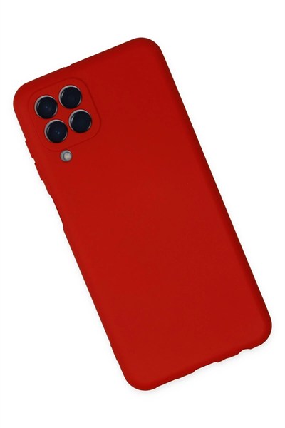 Mey İthalat®  Samsung Galaxy M33 Kılıf Nano içi Kadife Silikon - Kırmızı