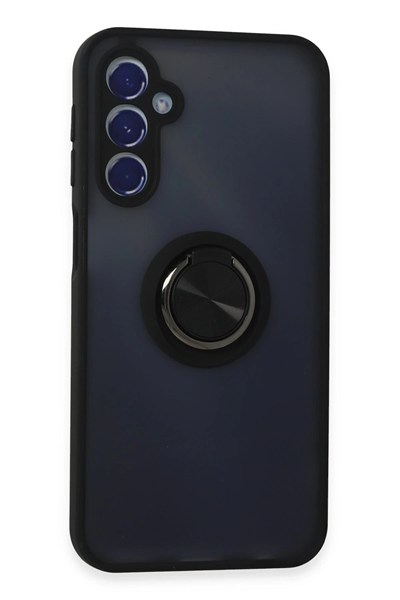 Mey İthalat®  Samsung Galaxy M34 5G Kılıf Montreal Yüzüklü Silikon Kapak - Siyah