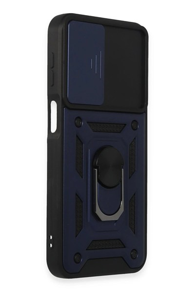 Mey İthalat®  Samsung Galaxy M34 5G Kılıf Pars Lens Yüzüklü Silikon - Lacivert