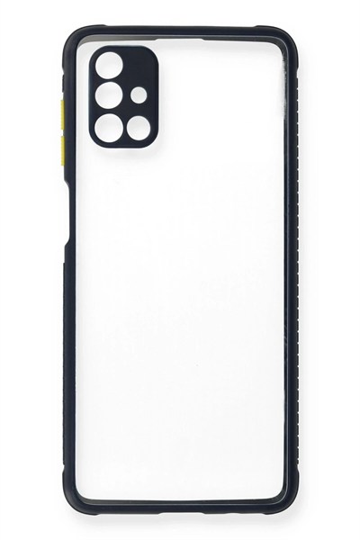 Mey İthalat®  Samsung Galaxy M51 Kılıf Miami Şeffaf Silikon - Lacivert