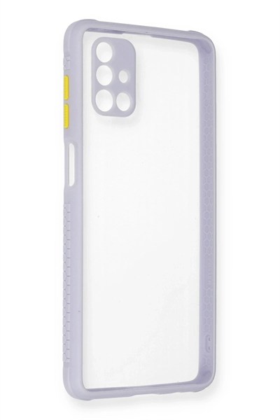 Mey İthalat®  Samsung Galaxy M51 Kılıf Miami Şeffaf Silikon - Lila