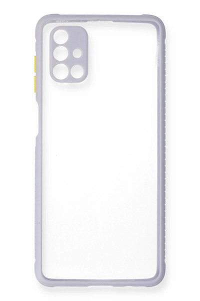 Mey İthalat®  Samsung Galaxy M51 Kılıf Miami Şeffaf Silikon - Lila