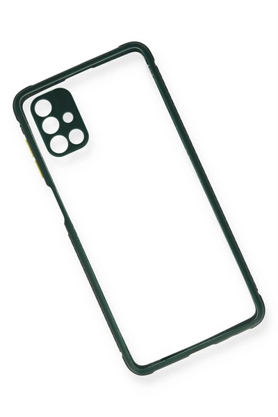 Mey İthalat®  Samsung Galaxy M51 Kılıf Miami Şeffaf Silikon - Koyu Yeşil