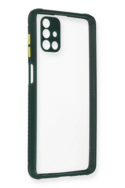 Mey İthalat®  Samsung Galaxy M51 Kılıf Miami Şeffaf Silikon - Koyu Yeşil