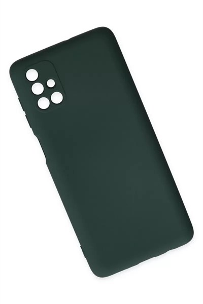 Mey İthalat®  Samsung Galaxy M51 Kılıf Nano içi Kadife Silikon - Koyu Yeşil