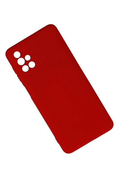 Mey İthalat®  Samsung Galaxy M51 Kılıf Nano içi Kadife Silikon - Kırmızı