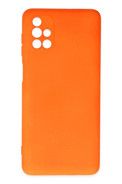 Mey İthalat®  Samsung Galaxy M51 Kılıf Nano içi Kadife Silikon - Turuncu