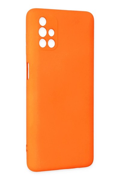 Mey İthalat®  Samsung Galaxy M51 Kılıf Nano içi Kadife Silikon - Turuncu